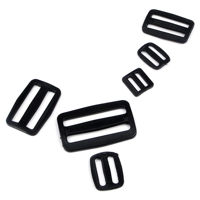 5 pièces/ensemble sangle en plastique tri-anneau ajuster boucle courbe curseur tri-glisse collier de chien harnais sac à dos sangle
