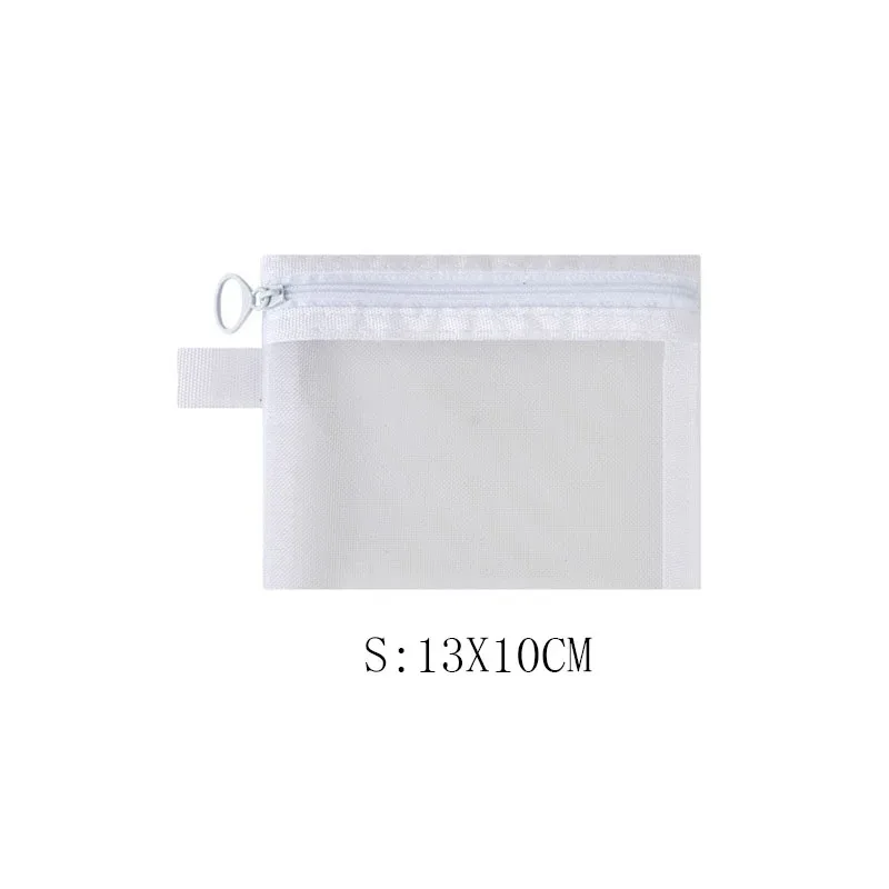 grande trousse de toilette zippée pour femme, noire, blanche, grise, organiseur de maquillage, pochette transparente en maille, sac de voyage pour maquillage