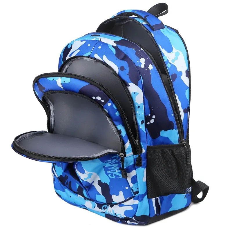 sac à dos de grande capacité pour hommes, sac de voyage en tissu nylon léger, sac d'école, sac à dos pour ordinateur portable décontracté à la mode pour hommes