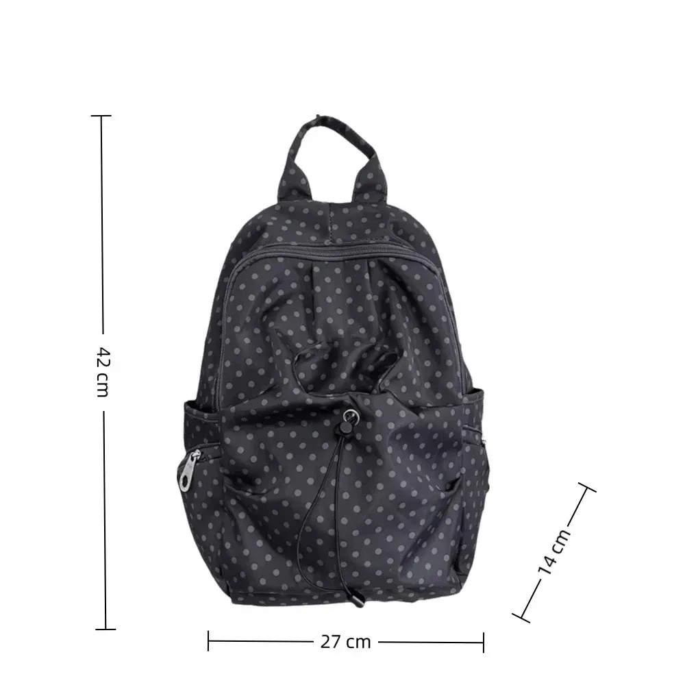 sac à dos coréen à pois pour femmes, sac à dos léger en nylon, sac d'école pour étudiants, utilisation en voyage