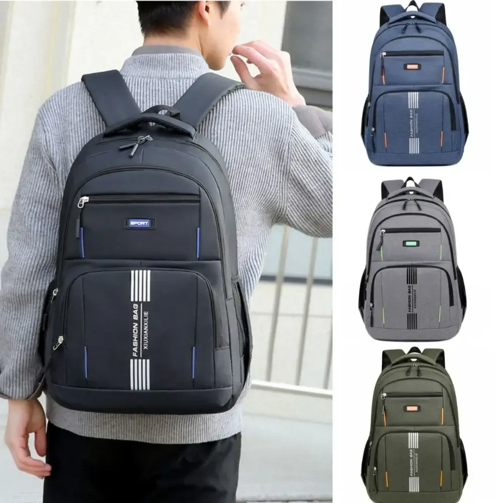 sac à dos multi-couches de style neutre avec poches superposées, sac à dos décontracté pour les voyages d'affaires, sac pour ordinateur portable, imperméable