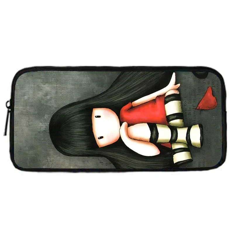 gorjuss santoro sacs à crayons pour enfant, sacs à crayons d'école pour enfants cerveau de dessin animé pour filles, grande et simple trousse à crayons pour enfants