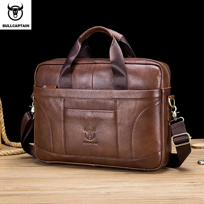 bullcaptain sac à main pour homme, marque célèbre, sac à bandoulière en cuir, sac de messager, sac de bureau, sac pour ordinateur portable 14 pouces, haute qualité