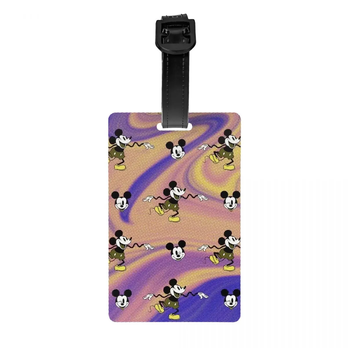 étiquette de bagage personnalisée m-mouse pour valises, étiquettes de bagage mignonnes de dessins animés, étiquette d'identification avec couverture de confidentialité