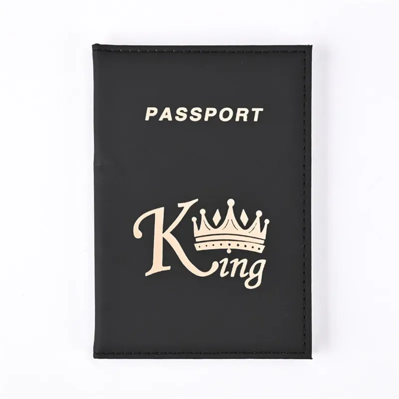 mode reine roi couverture de passeport pour femmes voyage passeport étui en cuir rose mignon passeport portefeuille sac à main fille porte-passeport