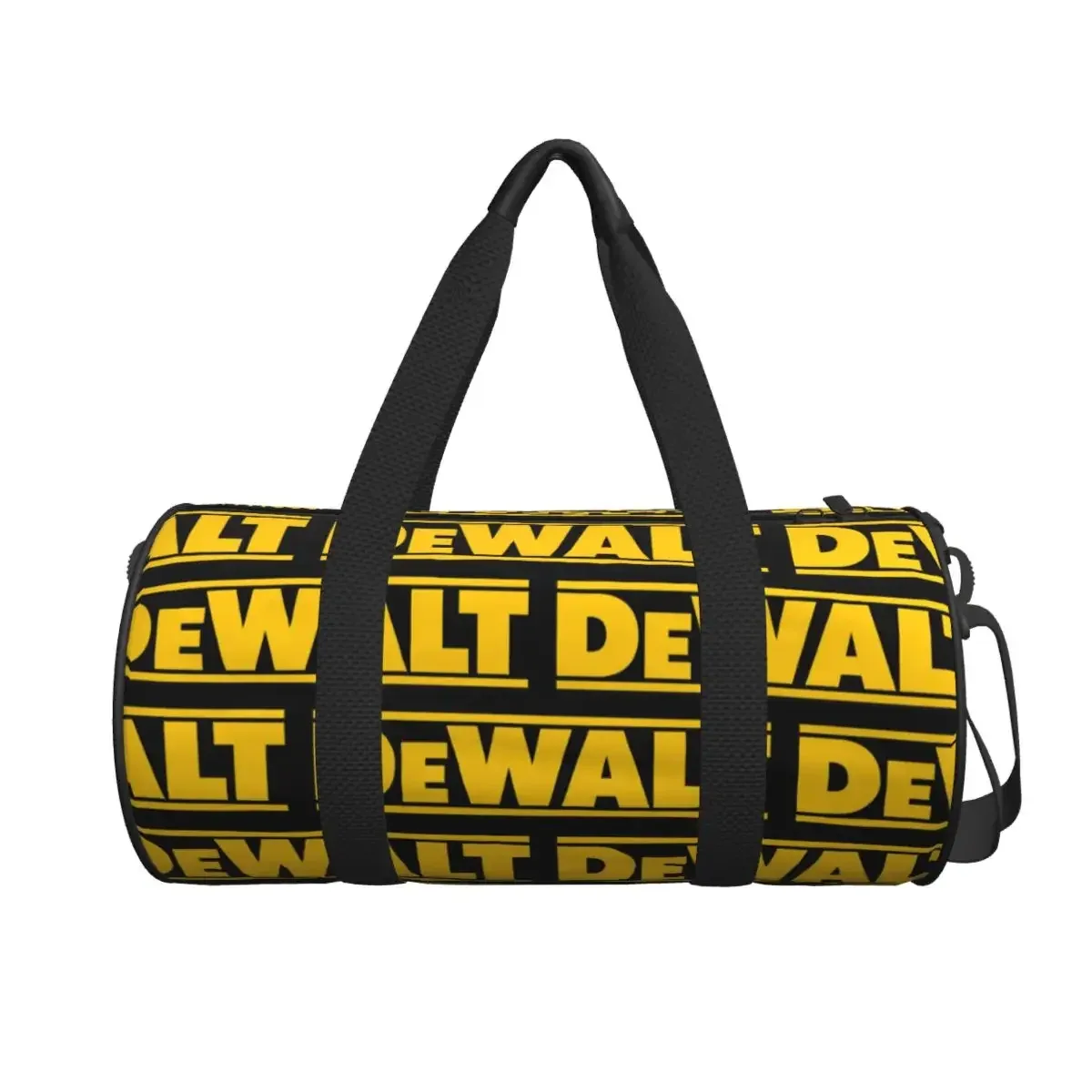 sac voyage polychonne polyester noir motif dewalt poignée amovible bandoulière ajustable grande capacite sport week end