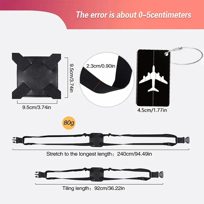 ceinture fixation sac nylon bande élastique rouge adaptation sacs voyage étudiant affaires longues distances