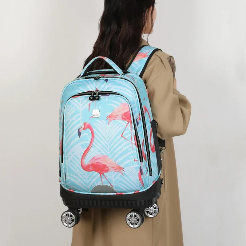 sac à dos roulant avec roulettes, sac à dos pour ordinateur portable de voyage à roulettes pour femmes et hommes, valise à roulettes d'affaires