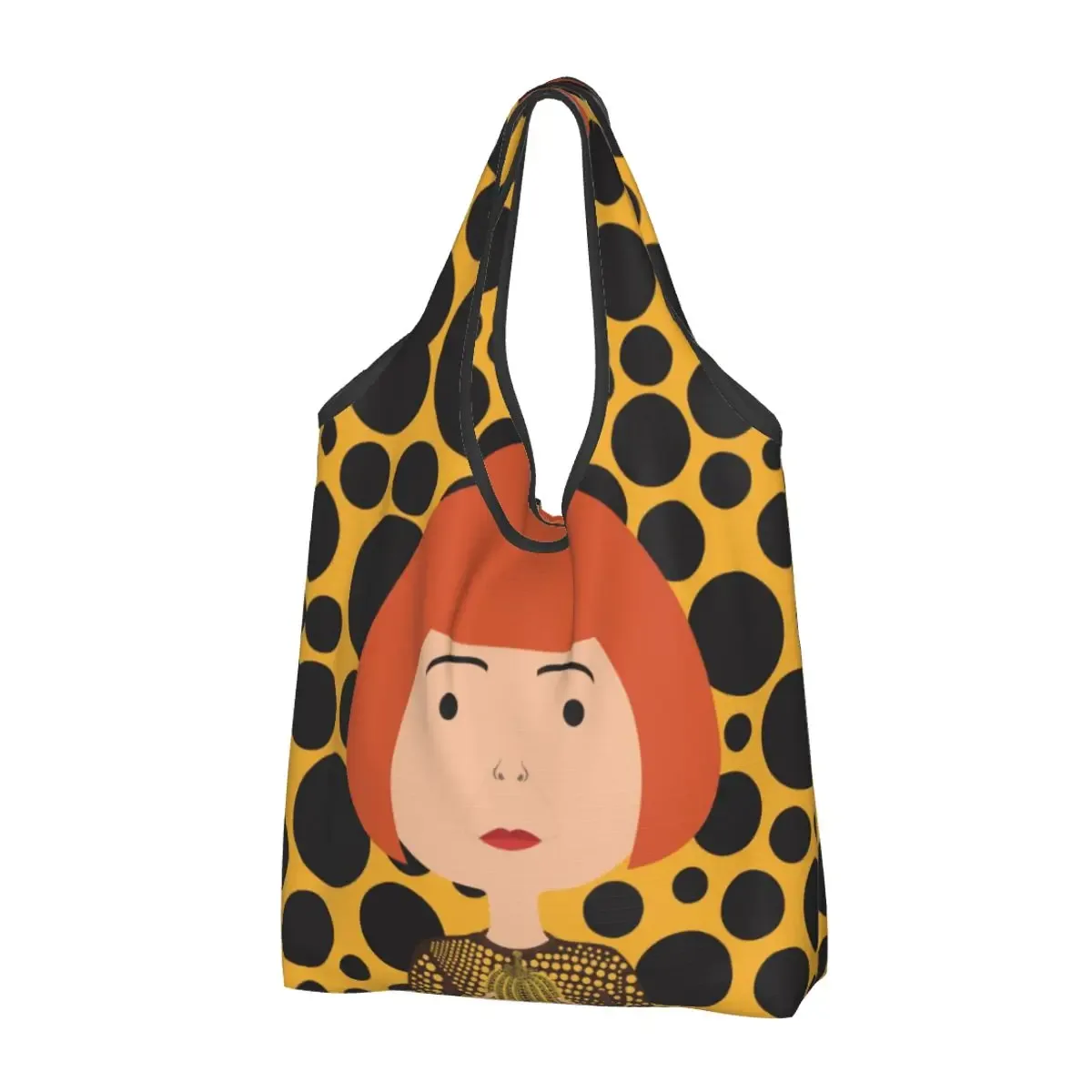 sacs à provisions personnalisés pour femmes, sacs fourre-tout d'épicerie portables, grande capacité, germination yayoi kusama
