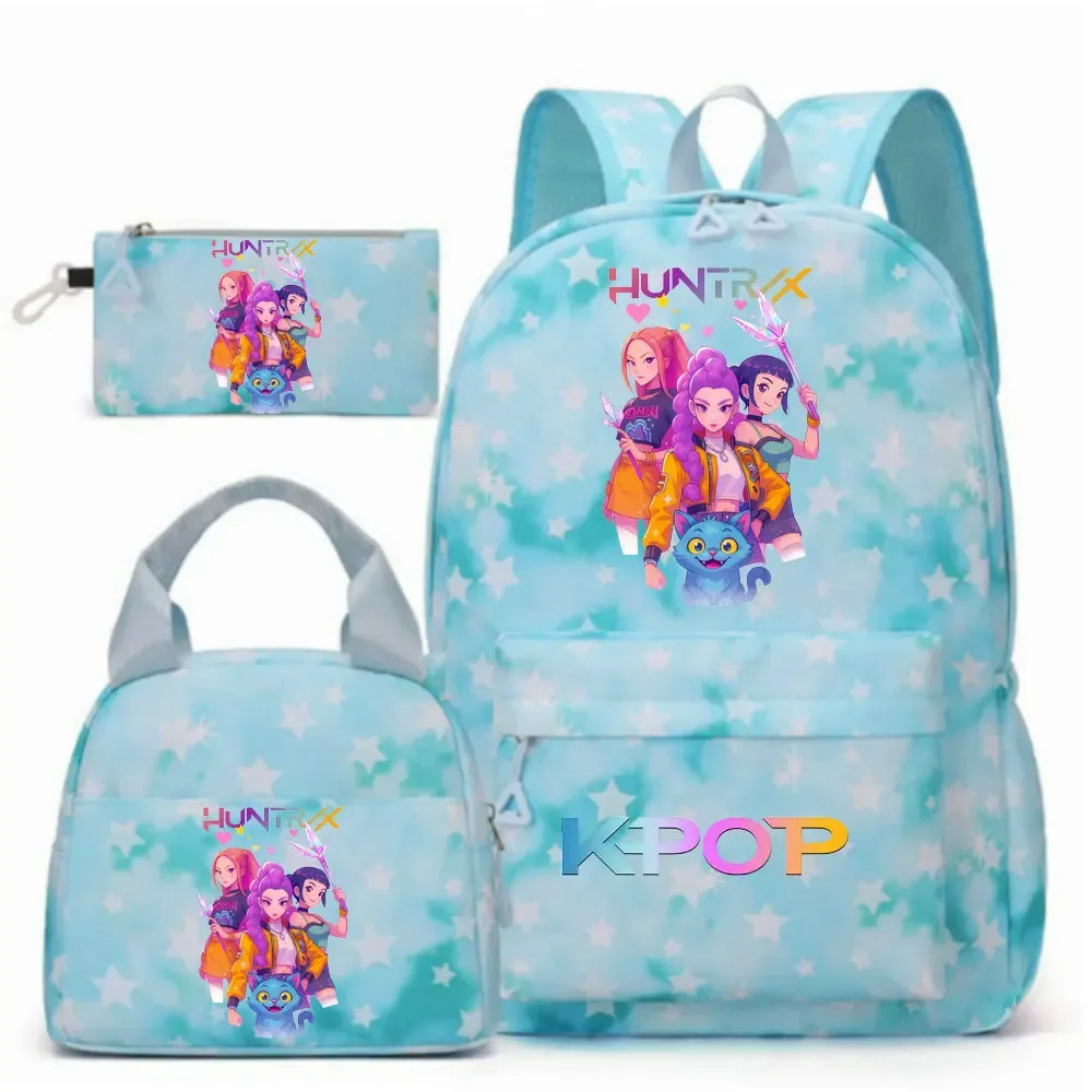 sac à dos kpop demon hunters pour filles, enfants, sacs à crayons, sacs à déjeuner, sacs à livres, sacs d'école pour femmes et adolescentes, ensembles de sacs à dos de voyage pour ordinateur portable