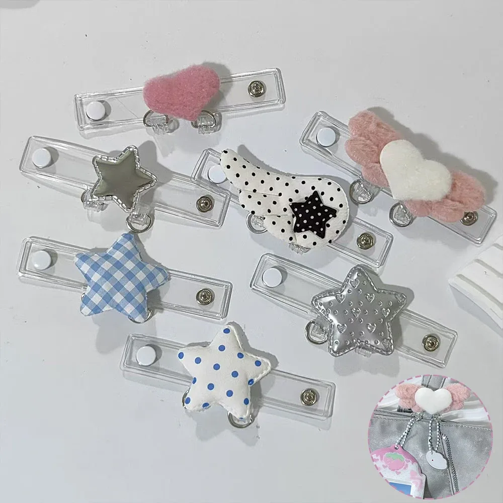 boucle de sac à dos ins, accessoires de décoration pour poupées, boucle de sac à motif, boucle d'extension étoile cœur aile, boucle d'extension de sangle de sac