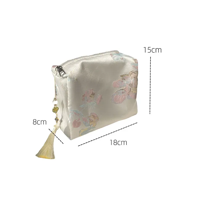 nouvelle trousse de maquillage brodée de style chinois, pochette cosmétique vintage portable, élégante pochette à main pour femmes et filles