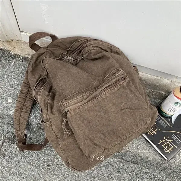 sac à dos en coton de style preppy vintage pour hommes et femmes, fermeture éclair souple, décontracté, grande capacité, style euro-américain, printemps, été, nouveau