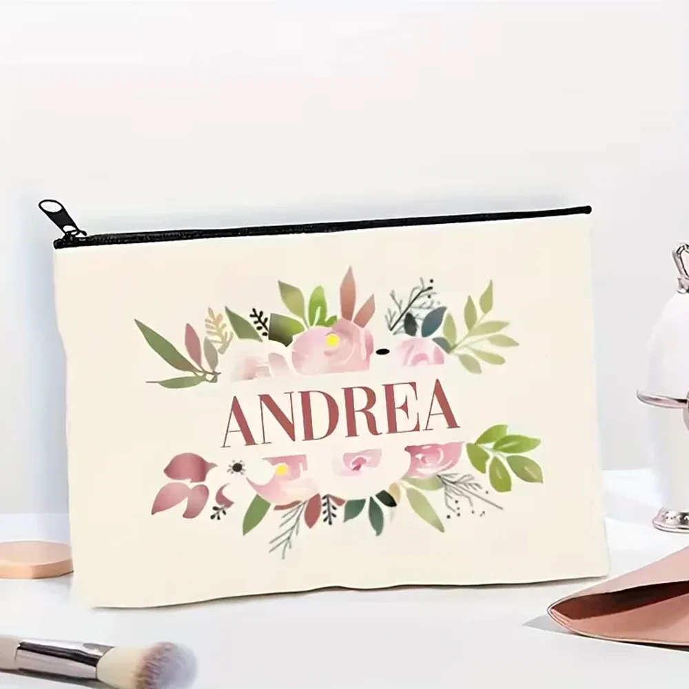 organisateur voyage polyester motif floral roses feuilles fleurs andrea rectangulaire fermeture glissière grande capacité