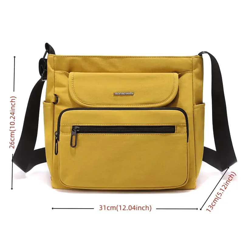 sac à main en nylon léger pour femmes, sac bandoulière, grande capacité, multi-compartiments, sac fourre-tout décontracté pour tous les jours, sac de voyage, sac à bandoulière