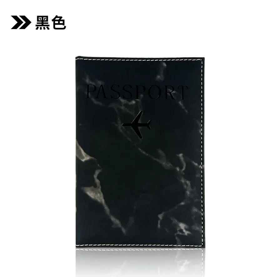 couverture de passeport en cuir pu, porte-passeport de voyage simple avec lettres d'avion imprimées pour femmes et hommes, cadeau de mariage à la mode