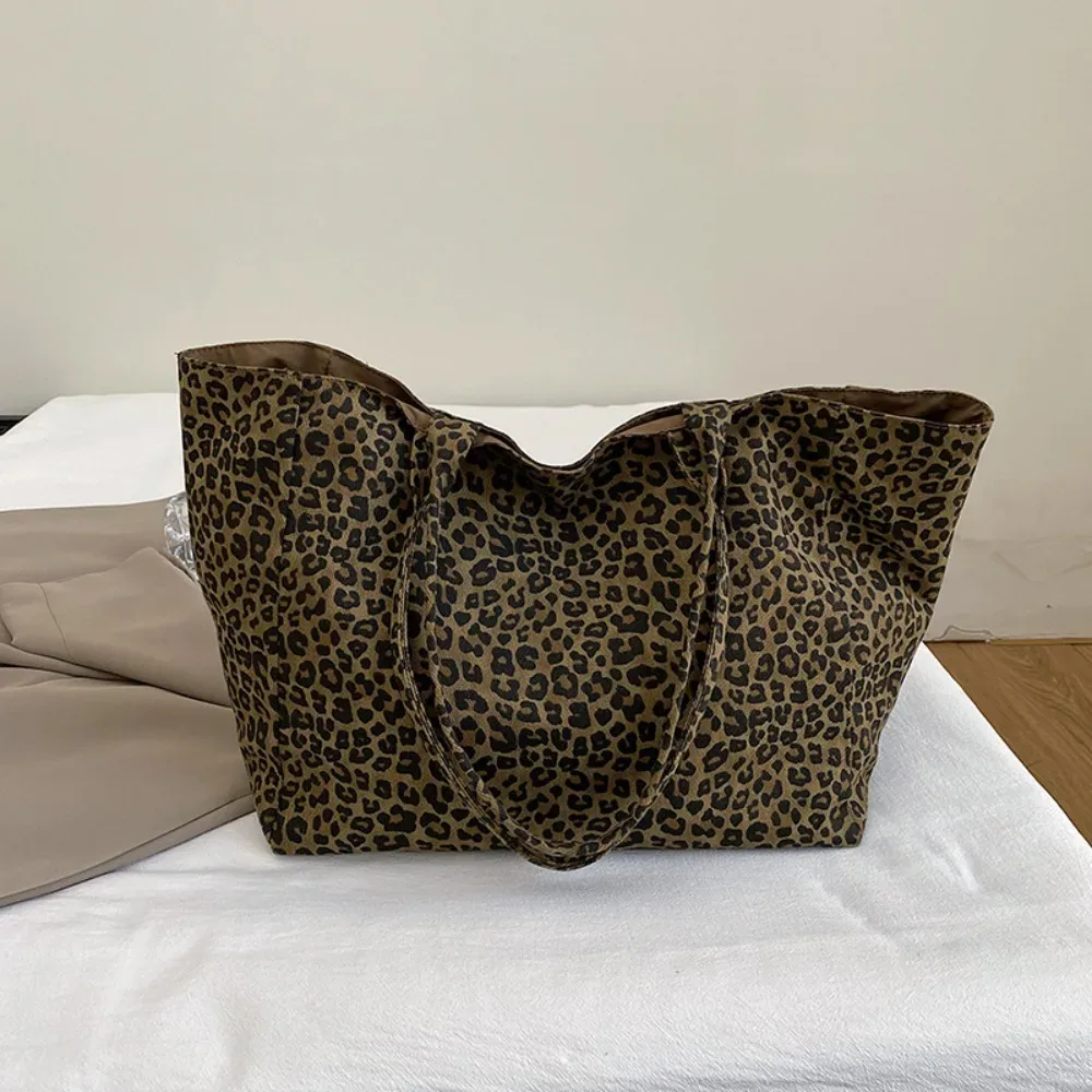 sac à bandoulière imprimé léopard tendance, grande capacité, sac fourre-tout pour femme, sac sous le bras texturé, sac bandoulière