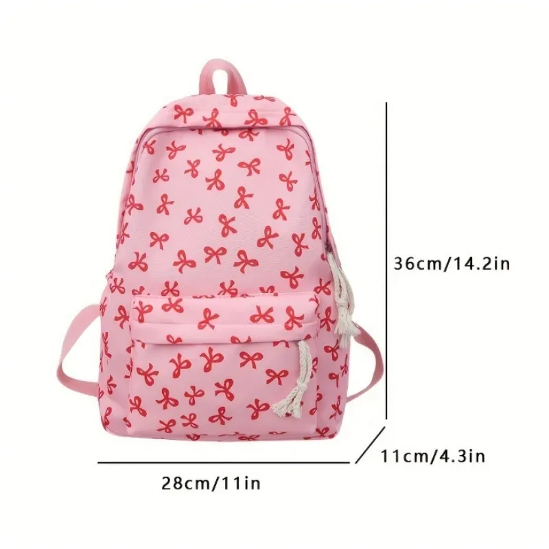 sac à dos tendance et mignon à imprimé nœud pour l'école avec protection pour ordinateur portable, bretelles réglables, cadeau idéal pour la rentrée scolaire pour les filles