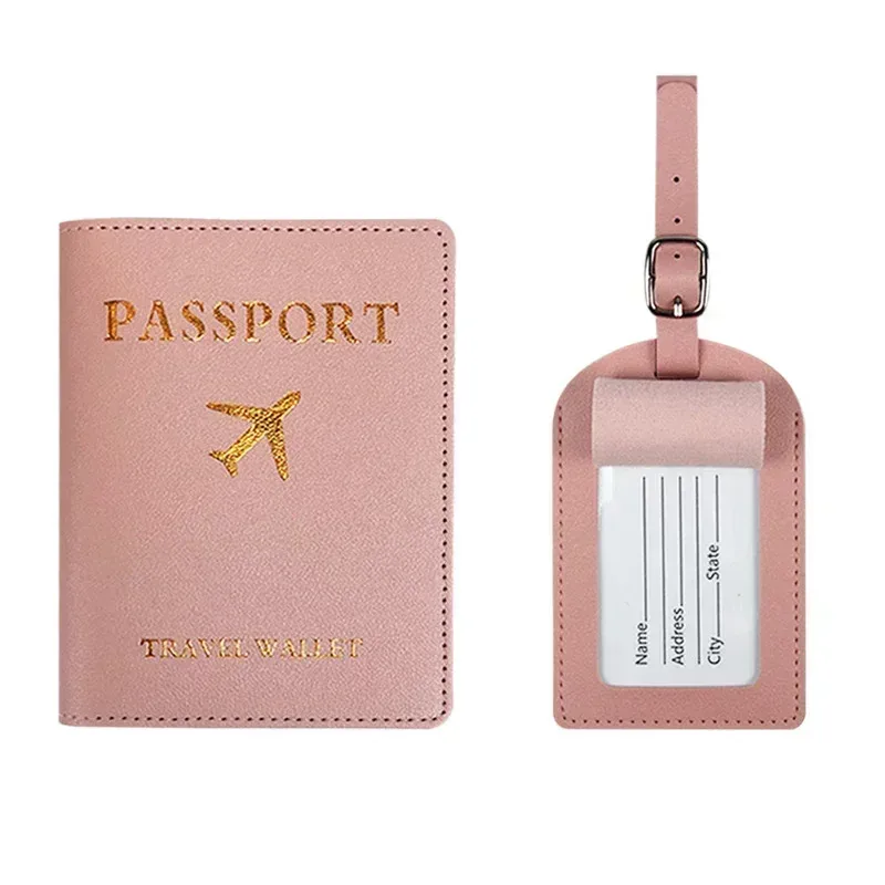 étiquette de bagage en cuir, couverture de passeport, accessoires de sac de valise de voyage, carte d'identité, adresse, porte-nom, étiquette de sac d'embarquement