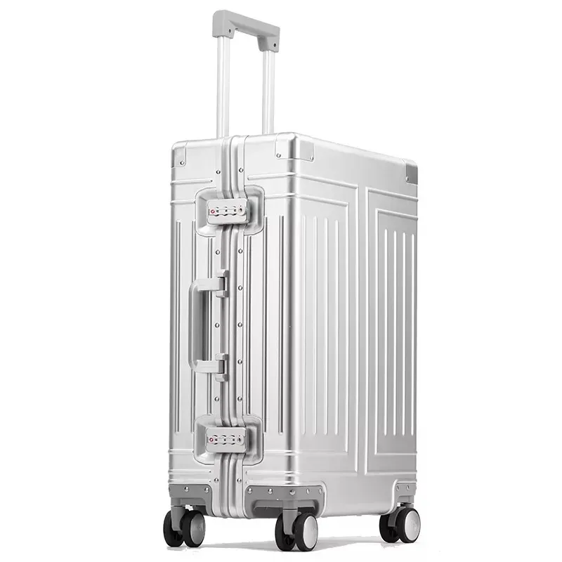 valise de voyage rigide en aluminium, nouvelle valise en aluminium 20'24'26'29' pouces, bagage cabine métallique étanche, sac trolley