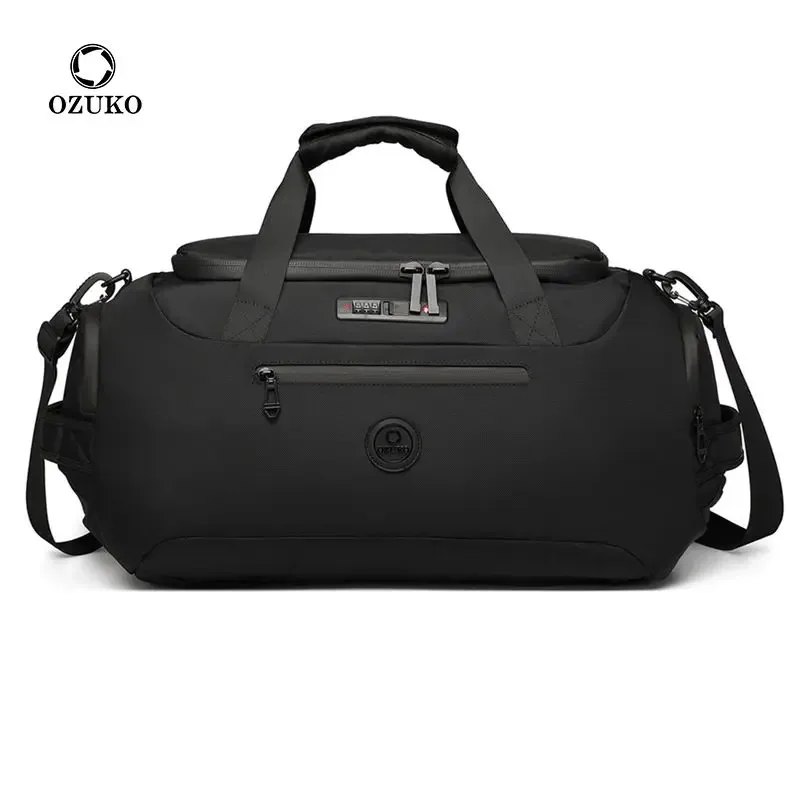 OZUKO hommes voyage sacs polochon grande capacité sacs à main de sport avec sac à chaussures poche humide multifonction court voyage sacs à dos imperméables