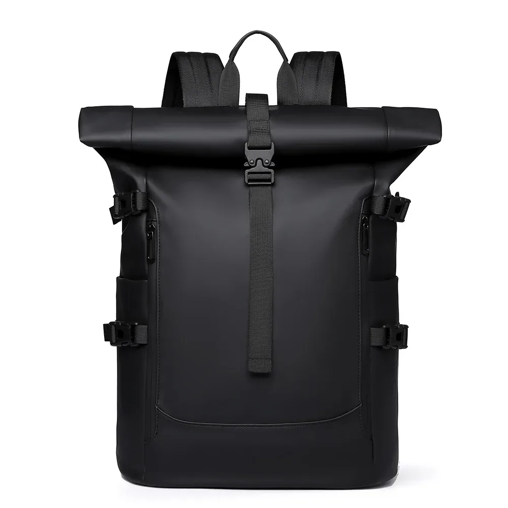 nouveau sac à bandoulière pour hommes, sac à dos de voyage pour ordinateur d'affaires, loisirs en plein air, bord roulé, mode pour les déplacements