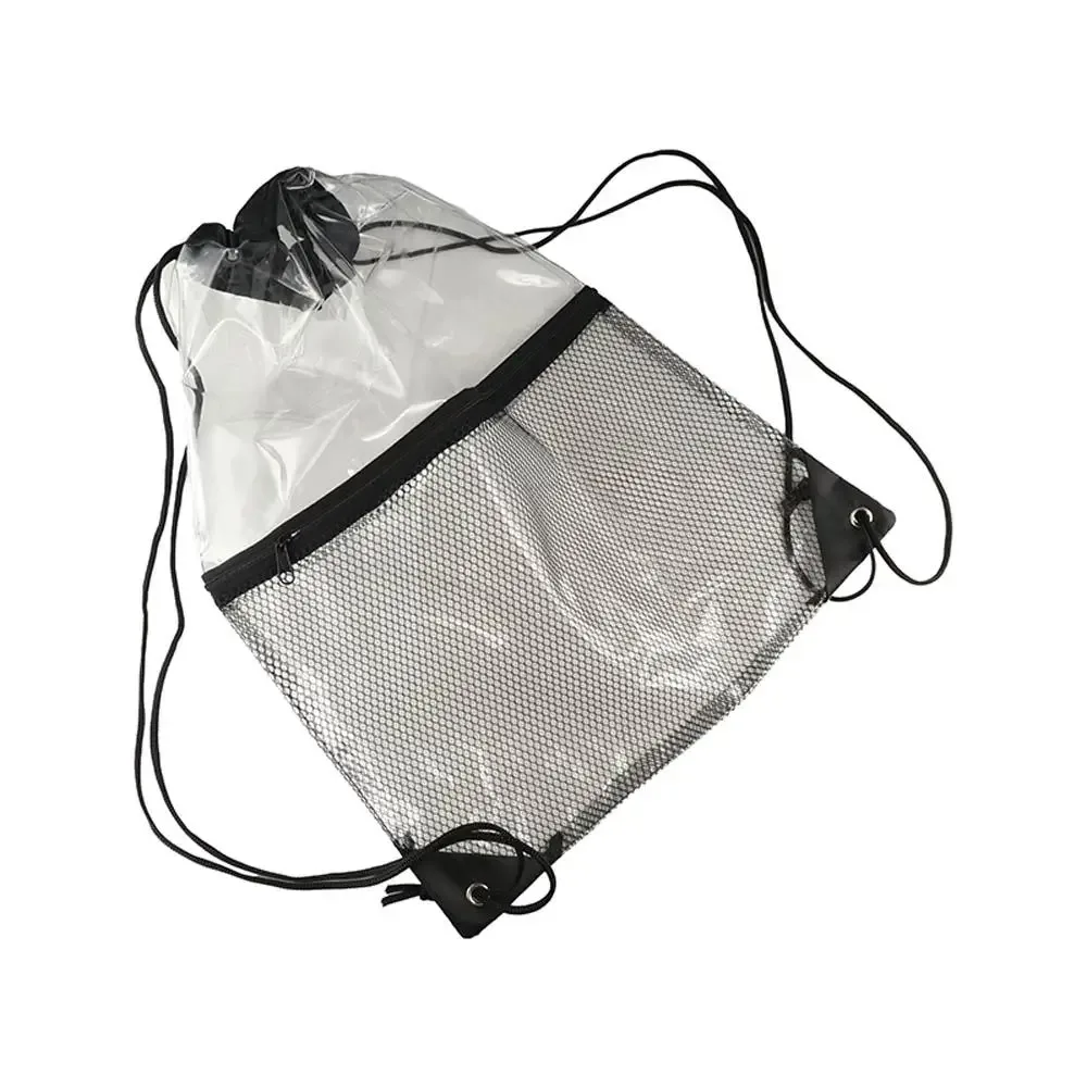 Sac à dos décontracté grande capacité avec cordon de serrage, sac de plage pliable en PVC transparent, sac de randonnée étanche, sac en gelée pour la randonnée