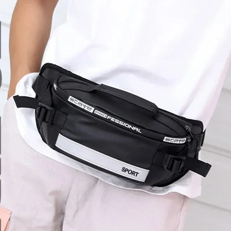 ceinture antivol de grande capacité pour hommes, sacs de taille ajustés, sac à bandoulière multifonctionnel en nylon, sac banane de poitrine, 2024