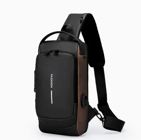 sac de poitrine antivol pour hommes, sacs à bandoulière avec port usb, sacs messager pour l'école et les courts voyages, sacs à bandoulière oxford pour hommes