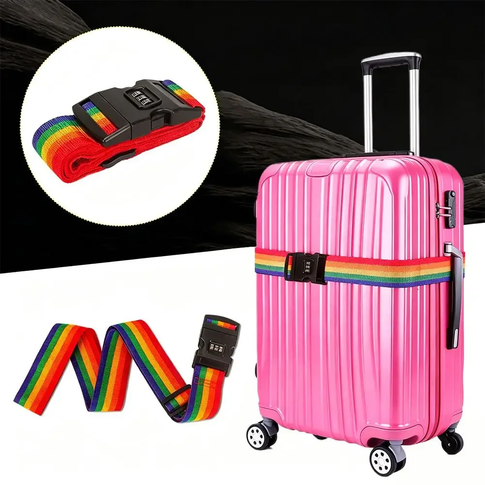 sangle de bagage réglable avec verrouillage sécurisé, ceinture de fixation en nylon durable pour valise, accessoires de voyage