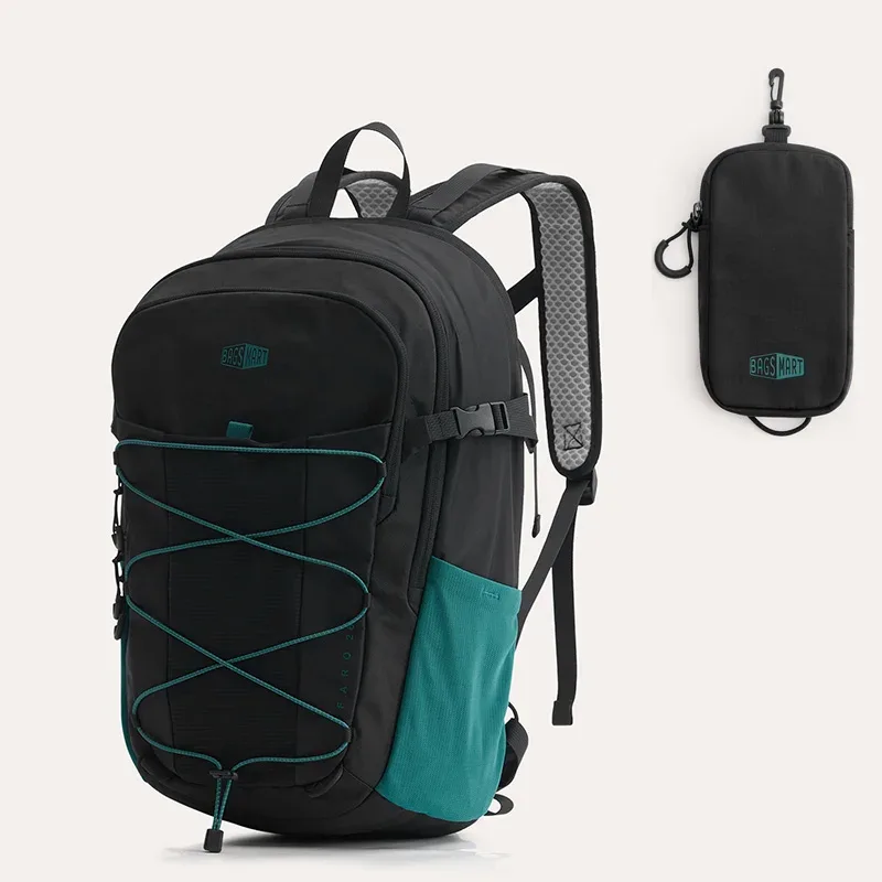 sac dos nylon vert olive gris bleu rose robuste décontracté randonnée voyage polyvalent ordinateur portable compartiment rembourré fermeture éclair ykk pockets extérieurs