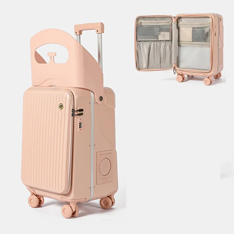 valise à roulettes pour enfant bunnyfly 20/24 pouces avec siège intégré – bagage cabine pour fille