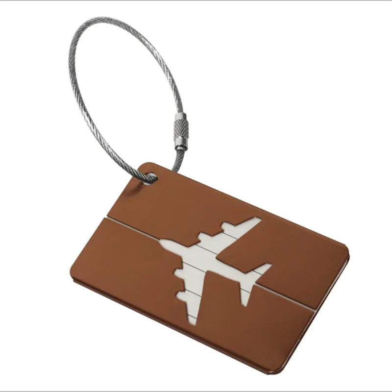 étiquettes de bagage de voyage en métal de mode étiquettes de nom de bagage porte-étiquette d'adresse de valise étiquette de bagage en alliage d'aluminium accessoires de voyage
