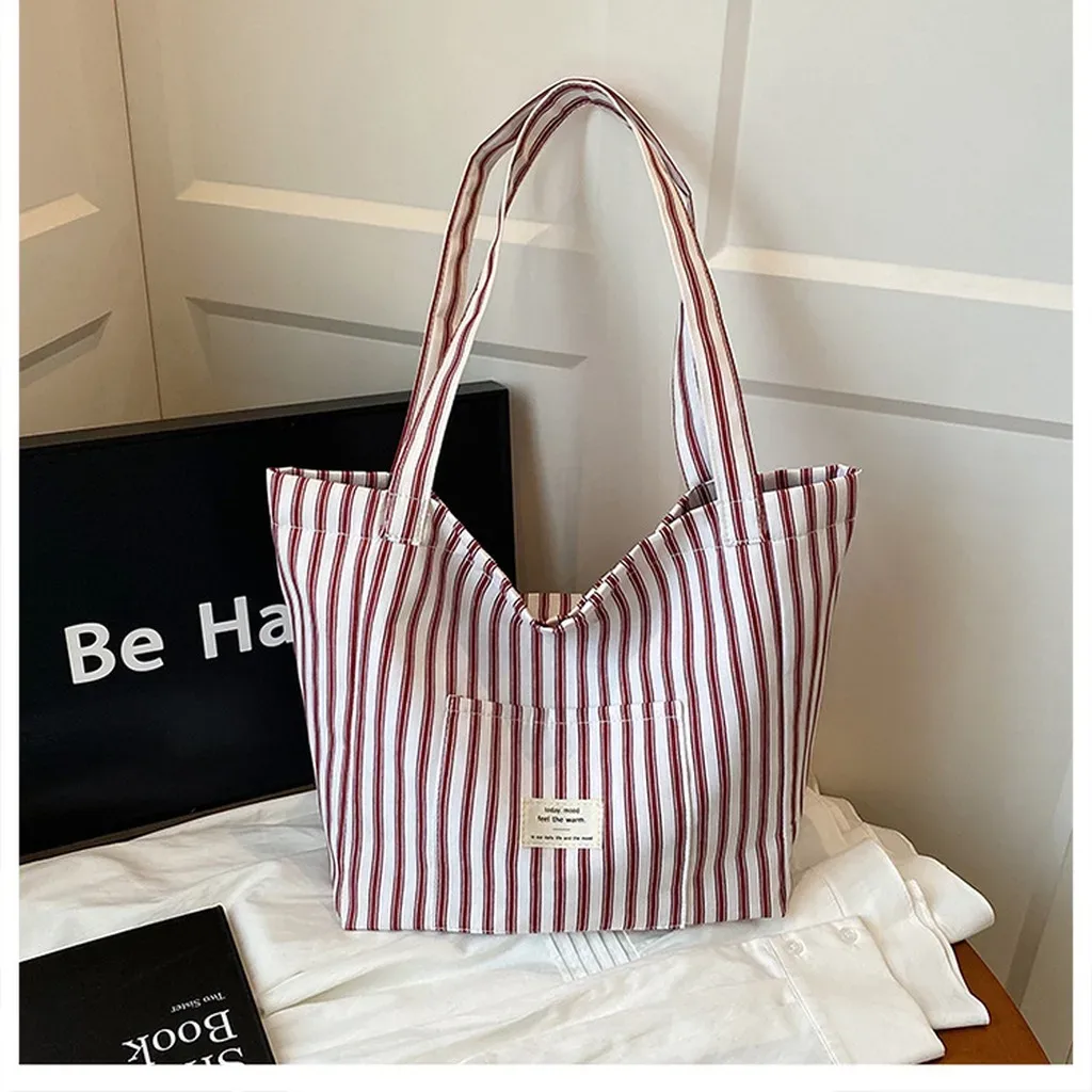 nouveau sac de plage cabas tendance pour femme en toile rayée grande capacité sac à bandoulière sac à main cabas sacs à bandoulière ﻿