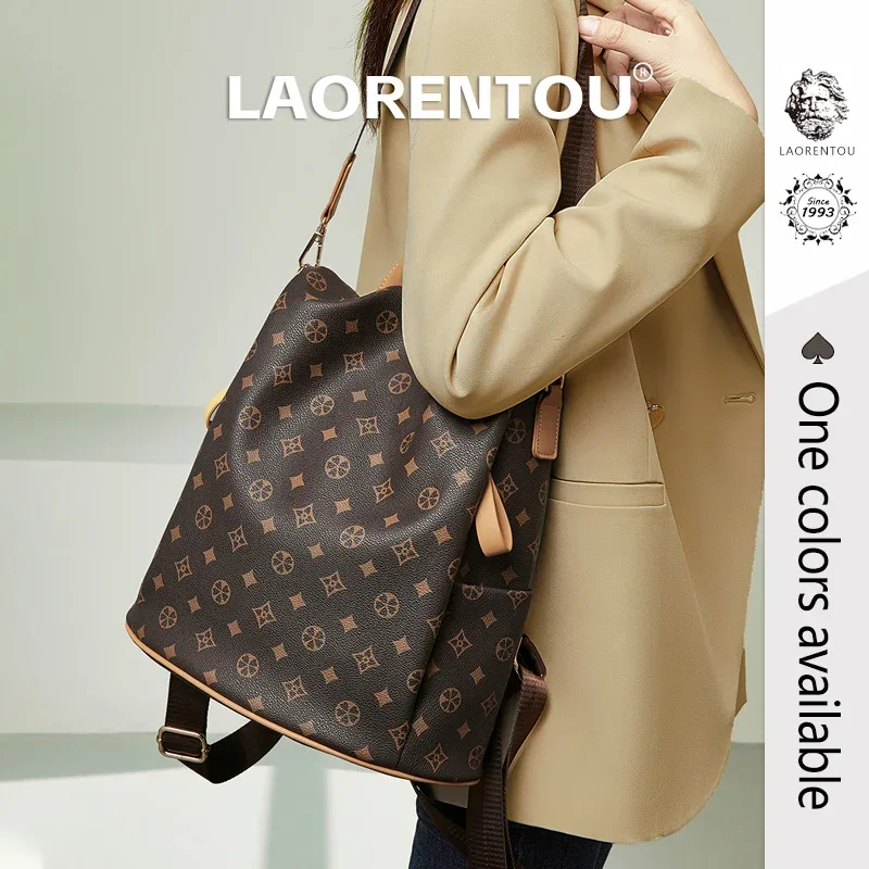 sac à dos pour femme laorentou en cuir pvc, sac d'école décontracté, sac de transport grande capacité pour l'hiver, sac antivol de haute qualité