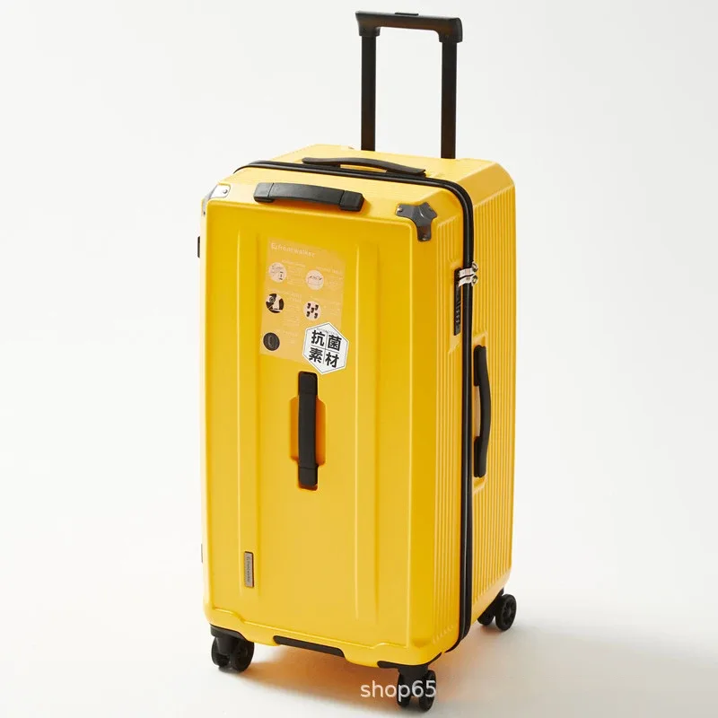 valise à roulettes grande capacité avec amortisseur à ressort, frein et roues pivotantes, poignée de transport pour étudiants
