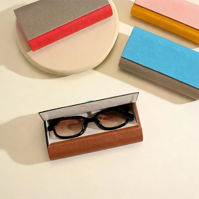 étui à lunettes en cuir pu gaufré litchi, mignon, avec cordon, pour lunettes de soleil et de lecture, sac de rangement portable de voyage
