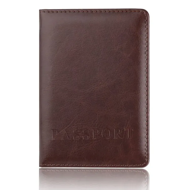 porte-passeport unisexe en cuir pu, étui à documents de voyage avec fentes multi-cartes, housse de protection simple pour hommes et femmes