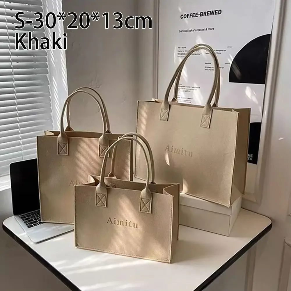 sac à bandoulière en feutre décontracté grande capacité, sac messager s/m/l, sac à main simple de couleur unie pour femme