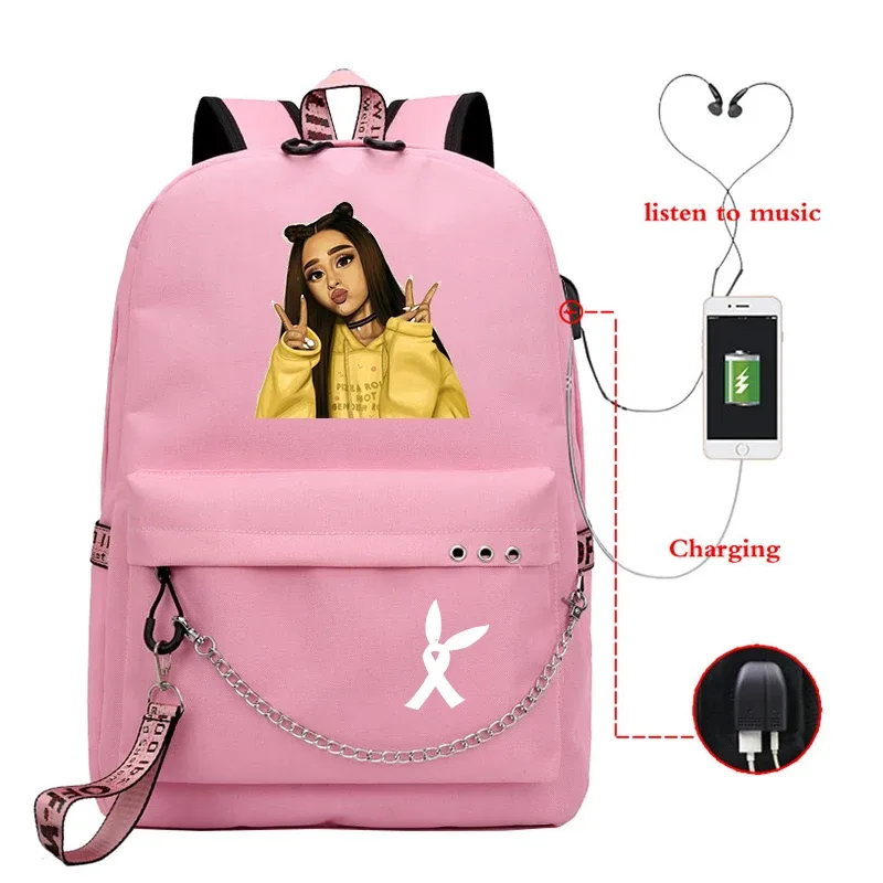 sac à dos ariana grande tendance pour filles, sac d'école pour adolescentes, sacs à dos de voyage pour femmes, sac à dos de randonnée assorti avec tout