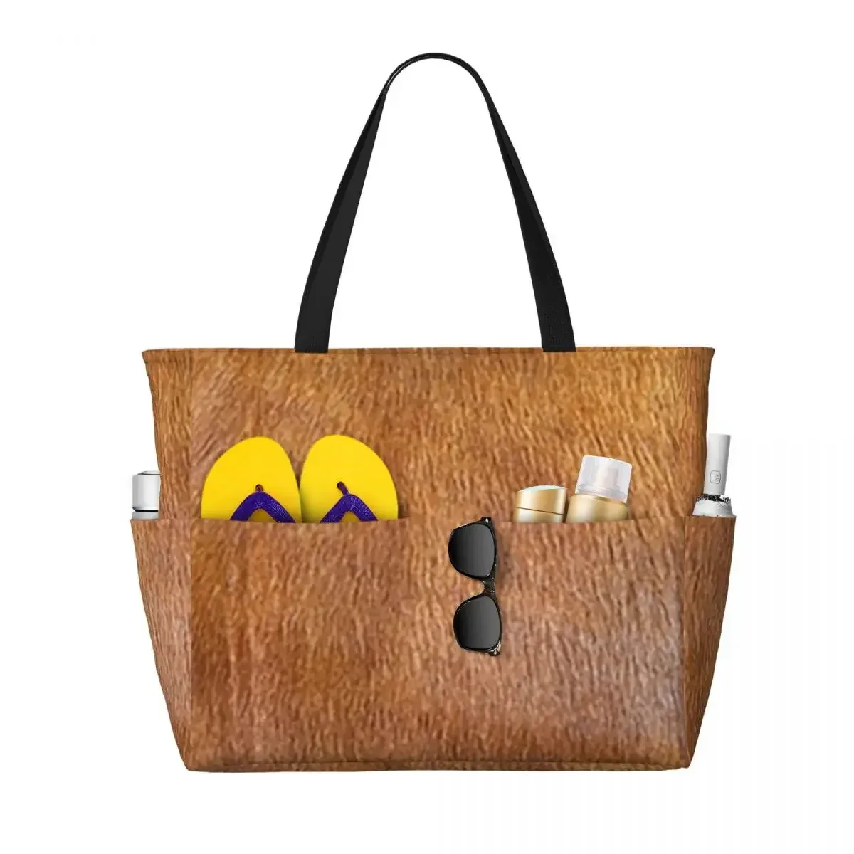 sac de plage élégant en fourrure de vache, texture cuir de vache, motif imprimé peau de vache, sac de yoga, grand sac fourre-tout, sac de voyage pour femme, sac de fitness