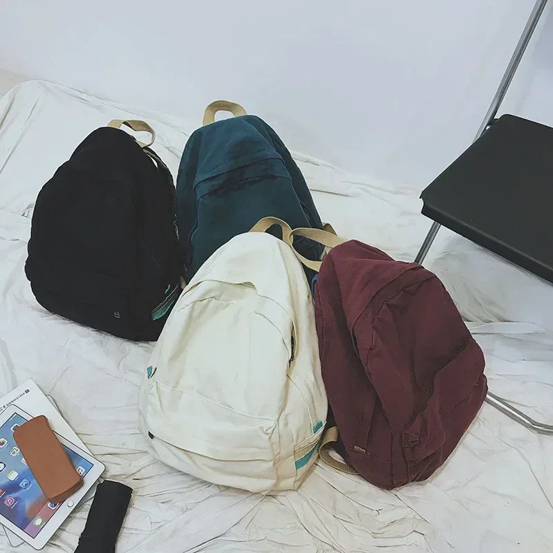 sac à dos d'école rétro chic en coton pour adolescent, sac à dos de livre décontracté, tissu doux, style coréen, étudiant, femme, vintage, pingouin, marée