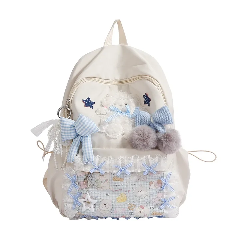sacs à dos de dessin animé mignon, sacs d'école kawai de style japonais pour adolescentes, sacs de loisirs ou de voyage de grande capacité, grands sacs de livres