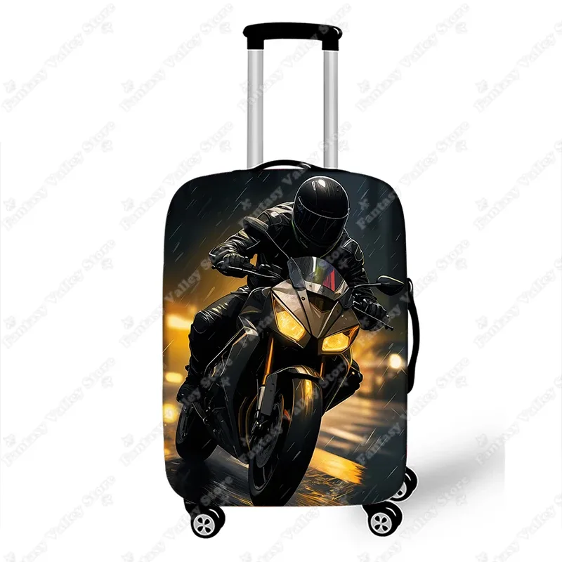 housse de protection pour bagages de voiture de course de moto, pour voyage, moto, voiture de sport, valise graphique, housse de protection élastique pour boîtier de chariot