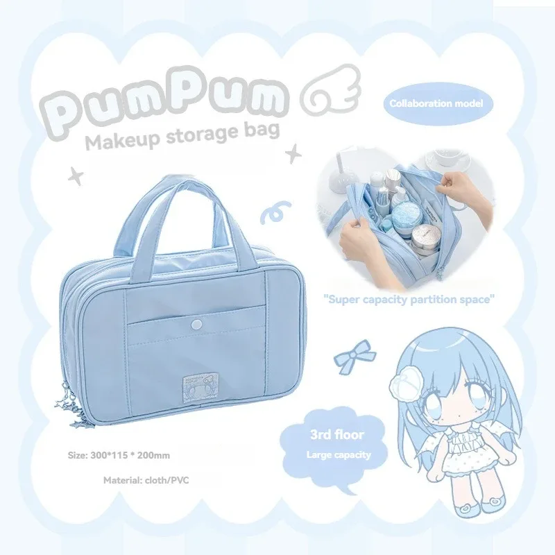 trousse cosmétiques pvc beige noire rose bleue compartiments poches zippées sacoche maquillage grande capacité voyage