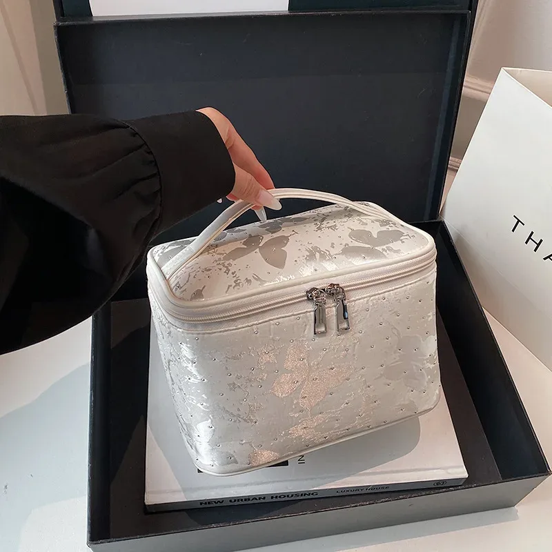 nouvelle mode trousse de maquillage pour femmes portable mignon cosmétique toilette pochette de rangement sac à main grande capacité fermeture éclair trousse de maquillage femme
