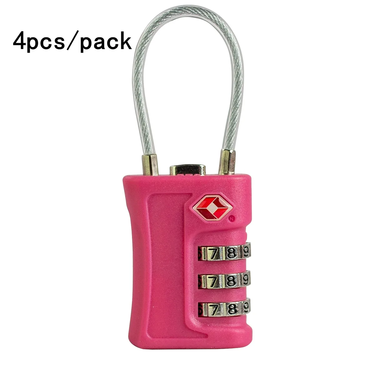 lot de 4 cadenas à code douanier tsa pour bagages de voyage, cadenas noir à design contrastant, cadenas à combinaison à 3 chiffres, code modifiable