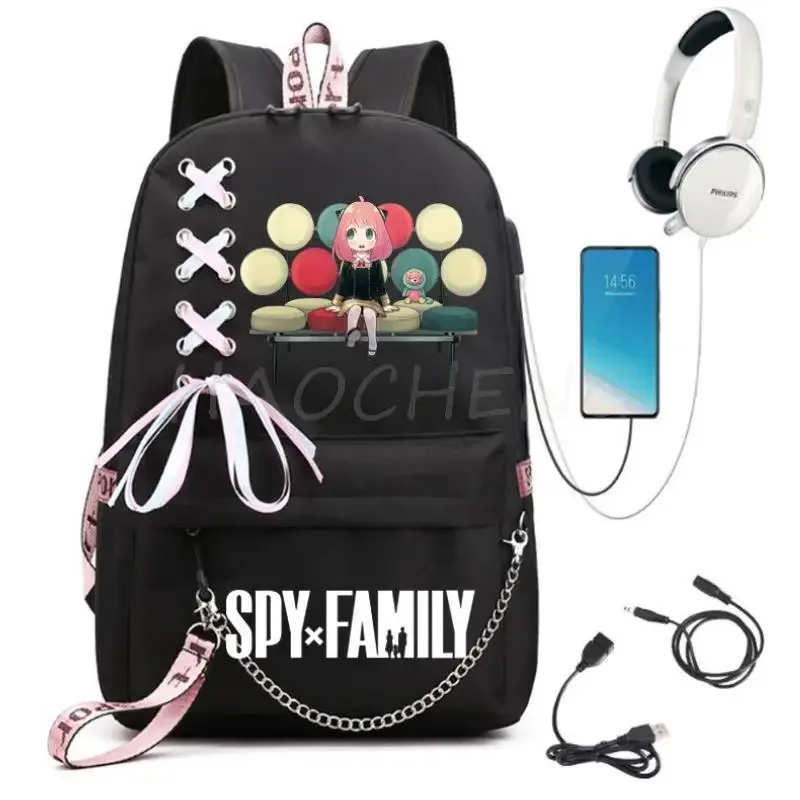spy x family anya forger anime sac à dos pour femmes kawaii design étudiant école sac à bandoulière toile jeunesse voyage en plein air sac à dos