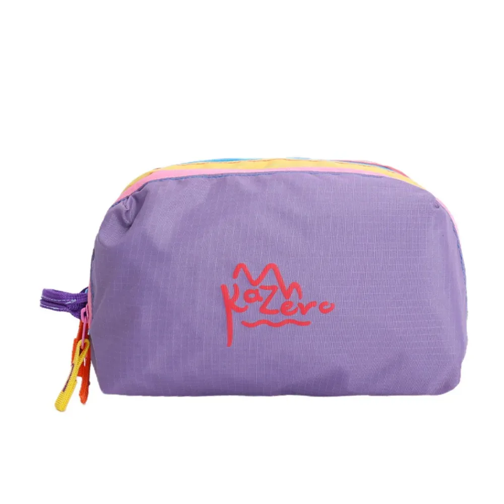 trousse polyester multicouche bandes colorées trousse toilette voyage cosmétiques bleu noir beige marron pochettes multi fonctions