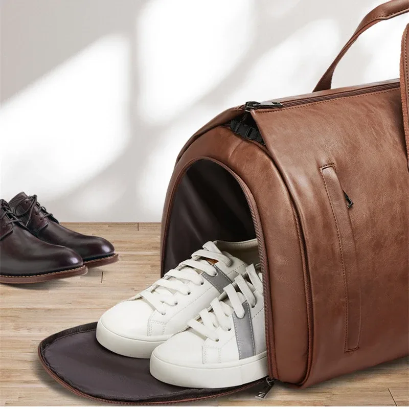 nouveau sac de rangement pliable en cuir souple pour costumes, pour femmes et hommes, sac de voyage de fitness à grande capacité, design tendance